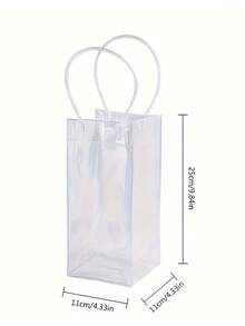 Thick Transparent Ice Bag Tote, Chilled PVC Wine & Champagne Gift Bag Suitable For Picnics, Portable Ice Bag For Handling And Chilling Wine Bottles And Champagne Glasses - Multicolor - View 7