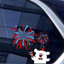 Pegatina de coche con línea de arte de perro, pegatina de ventana triangular personalizada creativa, decoración exterior del coche - Multicolor - Ver 5
