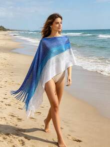 1 chiếc khăn choàng đi biển lấp lánh chuyển màu, khăn sarong mỏng đa năng dành cho nữ, thích hợp cho du lịch và nghỉ dưỡng. - Nhiều màu - Xem 1