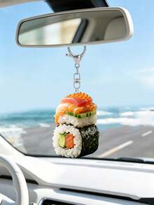 2D Realistic Sushi Acrylic Design Keychain, Wallet And Handbag Decoration, Suitable For Sushi Lovers. Durable And Lightweight, Applicable For Car Keychain, Phone Keychain, Backpack And Wallet Keychain Decoration - Can Be Used As Birthday Gift, Sushi Lover Keychain Car Key Pendant - A - View 5