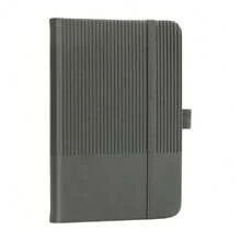 1pc A7 Mini Hardcover Notebook, Gray Striped PU Cover With Elastic Band & Pen Holder, 11x7.5cm Pocket Journal For Travel, School & Office, Portable Daily Notepad - A7 - View 11