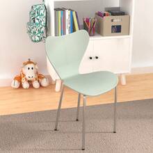 4 x Esszimmerstuhl mit Rückenlehne, skandinavischer Stil und ergonomisches Design, Sitzfläche aus PP und Metallbeine, 45 x 50 x 84 cm, vielseitig einsetzbarer Stuhl für Küche, Schlafzimmer, Wohnzimmer - hellgrün - Übersicht 5