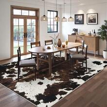 Cow Print Pattern Area Rug Washable Rug Vintage Traditional Floor Cover Foldable Thin Retro Accent Indoor Non Slip Carpet Print Mat Bedroom Living Room Bathroom Home Decor Large Carpets Dining Room Rug Kitchen Rugs For Entryway - A - Xem 13