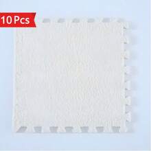 36 piezas Alfombra de parche de peluche, Alfombra suave y linda para el lado de la cama, Alfombra de espuma rompecabezas, Cojín de ventana cuadrado, Decorativo para sala de estar, dormitorio, tatami, sala de juegos, 30 x 30 cm, Alfombra lavable y recortable para todas las estaciones - Multicolor - Ver 14