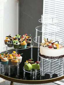 Acrylic Cupcake Stand - Premium Cupcake Display Holder - Halloween Christmas Dessert Stand Party Decoration Acrylic Cupcake Tower Display (Cupcake Stand Only, Cupcakes Not Included - White - View 2