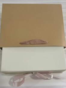 2 件纯色礼盒套装，带礼品袋，可折叠双开口礼盒，适合生日派对 DIY，适用于派对、节日、沙特国庆节、家庭聚会、婚礼、派对回礼、礼品包装、圣诞节 - 黃色套裝 - 查看 10