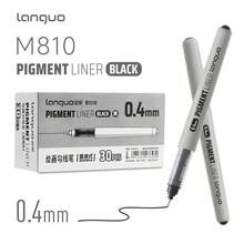 4支黑色0.2mm/0.3mm/0.4mm/0.5mm细头马克笔，适用于钥匙标记、绘画、思维导图、图表、子弹笔记、服装DIY、设计制图和注释。 - 彩色 - 查看 12