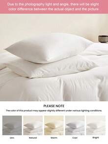1pc Solid Color Pillowcase, Without Pillow Insert, Soft, Wrinkle-Resistant, Fade-Resistant, Breathable, No Filling, Machine Washable, Oeko-Tex Certified - White - View 8