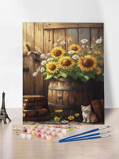 24-Color Adult DIY Digital Oil Painting Kit, 40*50cm/16*20inch, Includes 1pcs Canvas, 3pcs Different Paint Brushes & 1pcs Color Chart, Ideal For Living Room, Bedroom, Office & Home Wall Decoration, Perfect Gift For Valentine's Day, Birthday, Mother's Day, Christmas & All Holidays, Professional Adult Art Usage (Unframed)