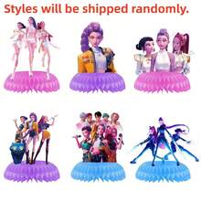DOBBLE 6 món đồ trang trí tiệc sinh nhật chủ đề nhóm nhạc nữ phù thủy K-POP năm 2026, hình tổ ong, phụ kiện chụp ảnh, trang phục dự tiệc chủ đề K-POP. - Nhiều màu - Xem 5