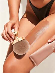 Extra Large Oval Kabuki Body Makeup Brush, Suitable For Self-Tanning Spray And Back Tanning, Seamless Application Of Self-Tanning Powder Foundation On Legs, Face And Body, Body Scrub, Bath Brush - Multicolor - View 2