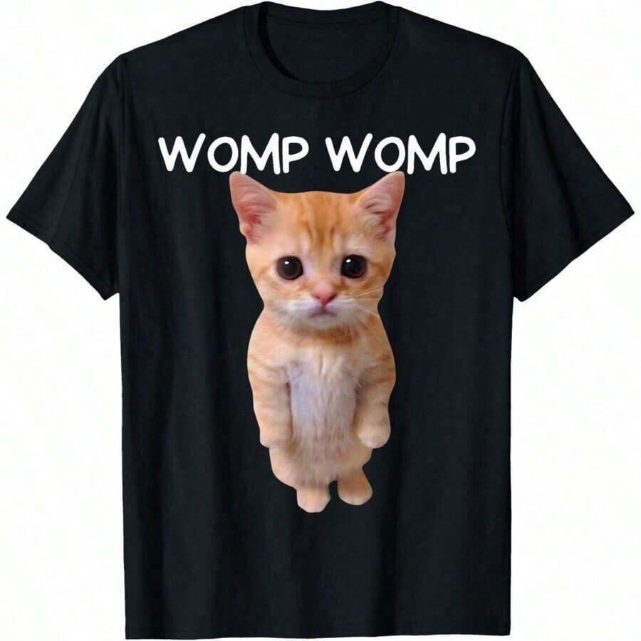 Womp Womp Cat Meme Funny Memes Internet Memes Gen Z Joke T-Shirt - Black - View 1