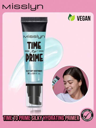  MISSLYN-TIME TO SILKY Primer hidratante de 30ml, maquillaje facial, para una textura de piel suave y un uso duradero, nutritivo para la piel, cosméticos de marca, adecuado para mujeres y niñas, ideal para el invierno, estilo Y2K, fiestas de moda, adecuado como regalo de cumpleaños, San Valentín, Año Nuevo, vegano y libre de crueldad animal