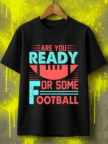 Men's Graphic T-Shirts For Football Fans, Featuring Unique Summer Designs And Prints. These Hip-Hop Streetwear-Style T-Shirts Are Perfect For Festivals. Available In Matching Styles For Both Men And Women. - 黑色 - 查看 6