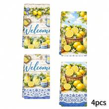 Set Handuk Motif Lemon 2 Buah - Handuk Dekoratif, Gaya Tuscany, Mikrofiber Super Penyerap, Dapat Dicuci dengan Mesin, Cocok untuk Dekorasi Liburan, Memasak, Memanggang, Hadiah Pindah Rumah, dan Membersihkan, Ideal untuk Dapur dan Kamar Mandi - MultiWarna - View 17