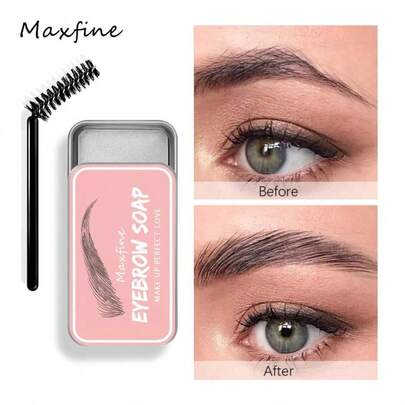 Clear Eyebrow Shaping Soap - Long-Lasting Natural Eyebrow Wax, Colorless Refreshing Eyebrow Shaping Gel, Eyebrow Shaping Cream, Eyebrow Gel And Portable Eyebrow Soap Kit With Brush Head, Halloween Makeup Essential, Stylish Packaging