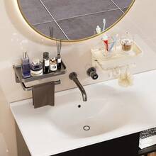 1pc Modern Minimalist Foldable Paper Towel Holder, Waterproof & Rust-Resistant Material, With Storage Tray, No Drilling Required, Strong Load-Bearing, Easy Installation, Suitable For Bathroom, RV And More, Space-Saving Accessory, Great Mother's Day Gift - Multicolor - View 4