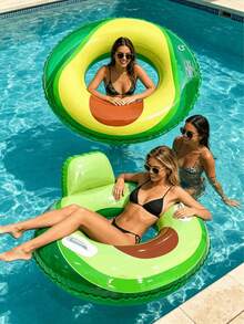 1pc Adult Inflatable Swimming Ring, Avocado Element, With Backrest And Handles, Extra Large Diameter, Suitable For Swimming Ring, Beach, Vacation, Theme Party, Water Rest Seat, Inflatable Floating Device, Pool Raft, Swimming Accessory, Inflator Pump Needs To Be Purchased Separately - Avocado - View 6