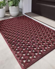 Front Door Mat Outside Entrance Rubber Welcome Floor Mats, Doormat Heavy Duty Non Slip, Dirt Trapper Waterproof Exterior Entry Mats For Patio Entryway Drainage,Home Decor - 紅色 - 查看 11