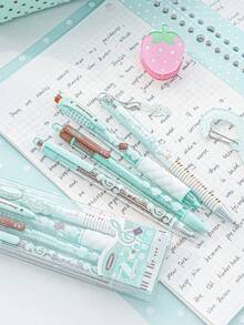 Bộ 4 bút bi gel chủ đề dâu tây và sô cô la ngọt ngào, đầu bút ST 0.5mm, viết trơn tru, gồm một bút bi có mùi thơm và một bút bi có thể tẩy. Lý tưởng cho việc làm bài tập về nhà trong thời gian dài, học sinh và các bạn nữ. - Bút gel - Xem 2