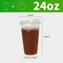100 Set Clear Plastic Cups, 12/16/20/24 OZ Disposable Iced Coffee Cups , Smoothie Cups, PET Crystal Party Cups, Cold Beverages Drinking Cups For Thanksgiving, Halloween, Christmas - trong suốt - Xem 10