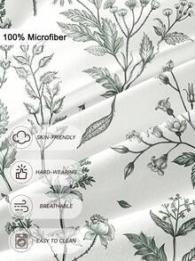 三件套树叶花卉图案被套，采用超柔软微纤维面料，四季皆宜，可机洗，不易褪色、缩水或起皱，时尚百搭，适合波西米亚风、乡村风或现代风卧室装饰，适用于单人床、双人床、大号床和特大号床，可用于家庭、宿舍、公寓、酒店、度假屋等场所，也是馈赠佳品。 - 彩色 - 查看 5