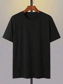 Men's Short-Sleeved Shirt With A Simple And Modern Design. Short-Sleeved Cut, Comfortable, Soft, Breathable, And Absorbent. Express Shipping From Our Local Warehouse. Suitable As A Gift. Women's T-Shirt. Blouses > Elegant. Boho Chic. Women's T-Shirt, Soft And Breathable: Perfect For Vacations, Travel, And Festive Occasions, And Suitable For Wearing In Multiple Seasons. - 黑色 - 查看 3