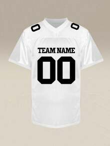 Custom American Football Jersey For Teams - Personalized Name & Number Mesh Sportswear, Ideal For Family Events, School Sports & Custom Gifts - White - View 3