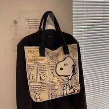 Túi tote vải canvas hình hoạt hình Snoopy mới năm 2026, túi xách tay dung tích lớn, túi đeo vai đa năng dành cho người đi làm. - Nhiều màu - Xem 2