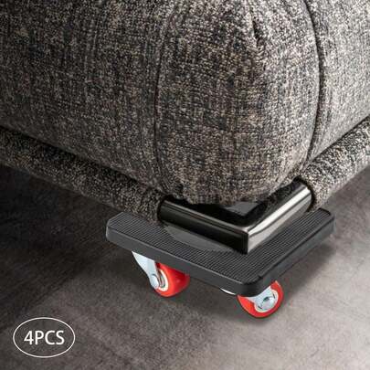 Lift Mover Tool Set Slider Heavy Duty Furniture Lifter Appliance Floor Protection 360-Degree Rotatin 400kg Load-Bearing Capacity With 4 Dolley Wheels