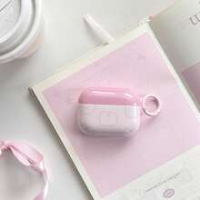 Simple Cute Pink Line Apple Stripe Pattern Glossy Surface Earphones Cover Case For AirPods 1 2 3 4 Pro Pro2 Pro3 - Baby Pink - View 4
