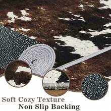 Cow Print Pattern Area Rug Washable Rug Vintage Traditional Floor Cover Foldable Thin Retro Accent Indoor Non Slip Carpet Print Mat Bedroom Living Room Bathroom Home Decor Large Carpets Dining Room Rug Kitchen Rugs For Entryway - A - Xem 7