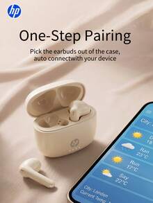 HP-H10J Wireless Earbuds With Charging Case, Bluetooth 5.4, IPX4 Waterproof, 30 Hours Playtime, Built-In Microphone, Ideal Holiday Gift - View 5