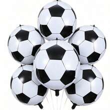 22 pouces Ballons de football 4D, 6 pièces Ballons de football en feuille d'aluminium, parfaits pour les fêtes à thème sportif, les enterrements de vie de garçon pour hommes et la décoration de fêtes à thème - ballon en aluminium - Voir 2