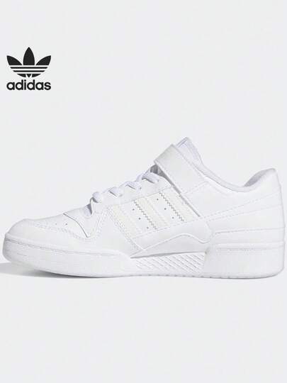  Giày thể thao adidas Originals Forum Low màu trắng | Giày da tổng hợp nhẹ, có khóa dán, phù hợp cho trẻ em, đi học và sử dụng hàng ngày.