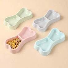 Bát ăn cho thú cưng bằng thép không gỉ hình xương - Đế chống trượt, thiết kế xếp chồng được. - 100ml - Xem 4