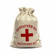 5个装红十字会解酒急救包，亚麻布急救袋，派对礼品袋 - 彩色 - 查看 7