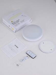 JYWDlights 1pc 10000mAh Modern White LED Ceiling Light, 7.7 Inch, Rechargeable Radar Sensor, ABS+PC Material, Wireless Dimmable 3 Colors, With Remote Control, Suitable For Corridor, Wardrobe, Bathroom - one-size - View 7