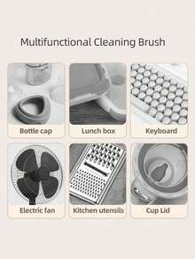 1 Brush + 1 Hook/2 Brushes + 2 Hooks Keyboard Cleaning Brush, Office Home Dust Removal Tool Electronic Accessories Travel Essential Perfect Holiday Gift - Multicolor - View 2