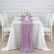 10ft Bohemian Cheese Cloth Lace Fabric, Rustic Style Sheer Curtain For Summer Decor, Wedding, Baby Shower, Bridal, Birthday Party, Home Decoration - Mauve Purple - View 2