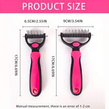 A Color Random Pet Cleaning Comb Pet Hair Removal Brush Dog Comb Hair Removal Tool Hair Cleaning Comb - Pink - View 4
