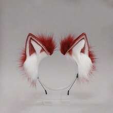Diadema con orejas de animal hecha a mano, Clip para el cabello con orejas de gato/cola de zorro, Accesorios para el cabello con orejas y cola de animal realistas - A - Ver 13