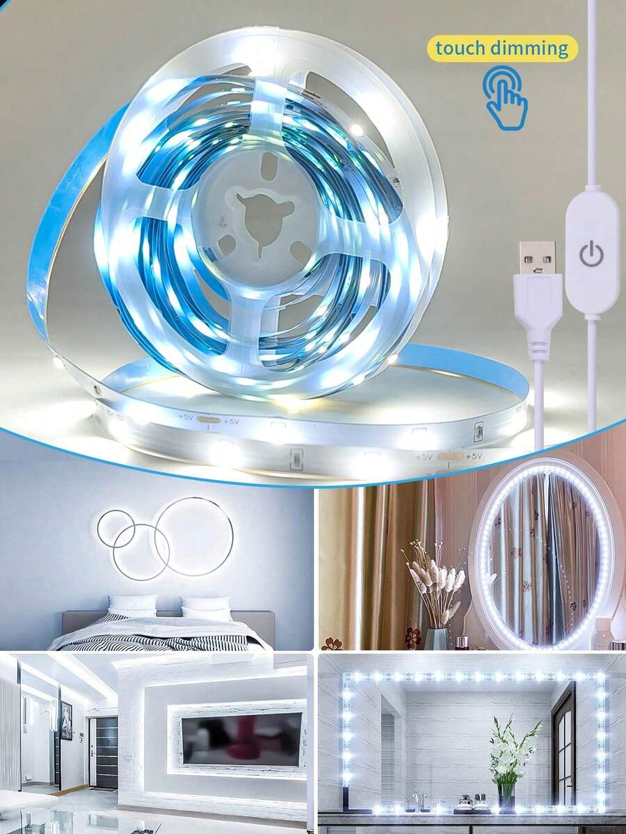 LED Light Strip, Touch Switch, Easy Installation, USB Interface, Decorative LED Light, Fashion LED Light Strip, Flexible Decorative Light Strip, Bedroom Decoration Light, Suitable For Thanksgiving, Easter, Valentine's Day, Christmas