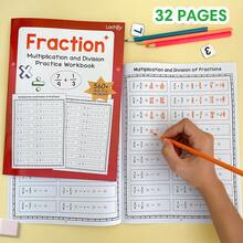 Addition Subtraction & Multiplication Division Fraction Arithmetic Workbook For Kids Handwriting, Children's Learning Tools,Student School Supplies, Math Learning Resource, Teachers Teaching Aids, School Tutoring Learning Book For Back To School - Multicolor - View 5