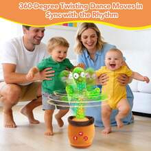 Baby Toys Dancing Talking Cactus Toy With Adjustable Volume, Boys Girls Gifts Interactive Singing Mimicking Repeating Cactus, For Toddlers 0-18 Months Christmas Birthday Easter Basket Stuffers - Volume Adjustable Cactus+Gift Box - View 5