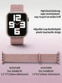 Huastonband 適用於 女款錶帶 38/40/41/S10/11-42mm、42/44/45/46/49mm，1 條棕粉色尼龍錶帶，適合 Ultra 3/2/1 S 女款 - 玫瑰粉 - 查看 5