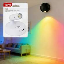 LED Rechargeable Wall Lamp, Magnetic Spotlight, Painting Light, Night Light, Bedside Reading Light, Eye-Care Bedroom Night Light, Dimmable, Wireless No-Drill, 360° Rotating Touch Control, Rechargeable Battery - Black - View 5