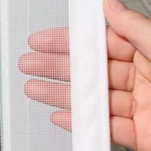 1pc Removable Magnetic Window Screen, Easy Install Fly Screen Mesh, No Drilling, Hook And Loop Adhesive, Suitable For Doors And Windows, All Seasons - White Mesh With White Trim - View 11