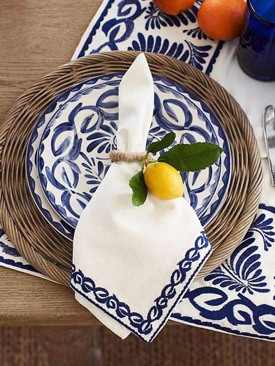 2-18pcs Handmade Woven Lemon Shaped Napkin Rings, Suitable For Outdoor, Wedding, Home, Festival Table Decoration - Multicolor - View 1