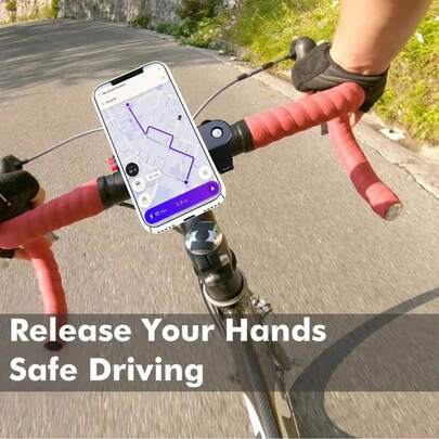 Complete Tool Kit - Motorcycle Phone Holder, Shock-Absorbing Bicycle Handlebar Phone Holder With Damper, 360° Rotatable Bicycle Handlebar Phone Clip, Motorcycle Handlebar Phone Holder, Motorcycle Smartphone Shock Absorber